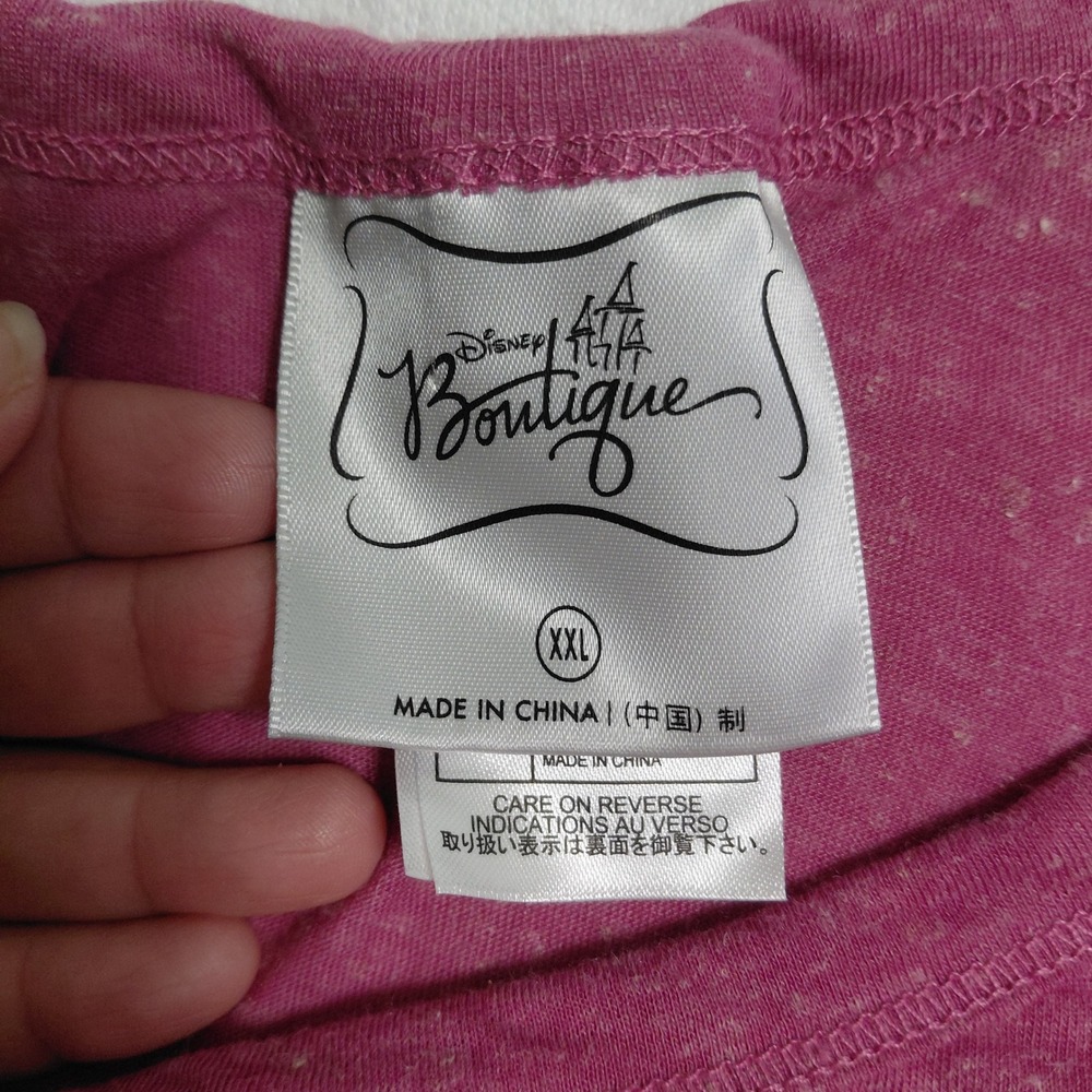 Disney Boutique Mickey Mouse Hipster Graphic Raglan Top Pink XXL - Picture 3 of 10